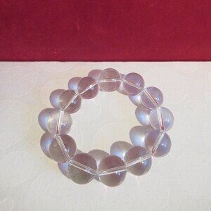 Clear Quartz Crystal Bracelet, Chunky, restrung, Vintage